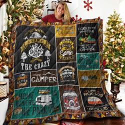 Camping I Camp To Burn Off The Crazy Quilt Blanket Great Customized Blanket Gifts For Birthday Christmas Thanksgiving and Home Decor