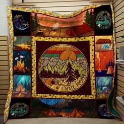 Camping I Hate People Quilt Blanket Great Customized Blanket Gifts For Birthday Christmas Thanksgiving and Home Decor