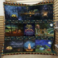 Camping Let Be Happy Camper Quilt Blanket Dhc04011496Dd and Home Decor