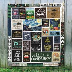 Camping LetS Camp Out Under The Stars Quilt Blanket Great Customized Blanket Gifts For Birthday Christmas Thanksgiving and Home Decor