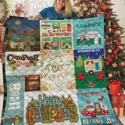 Camping LetS Go Camping Life Is Better In The Camper Quilt Blanket Great Customized Blanket Gifts For Birthday Christmas Thanksgiving and Home Decor
