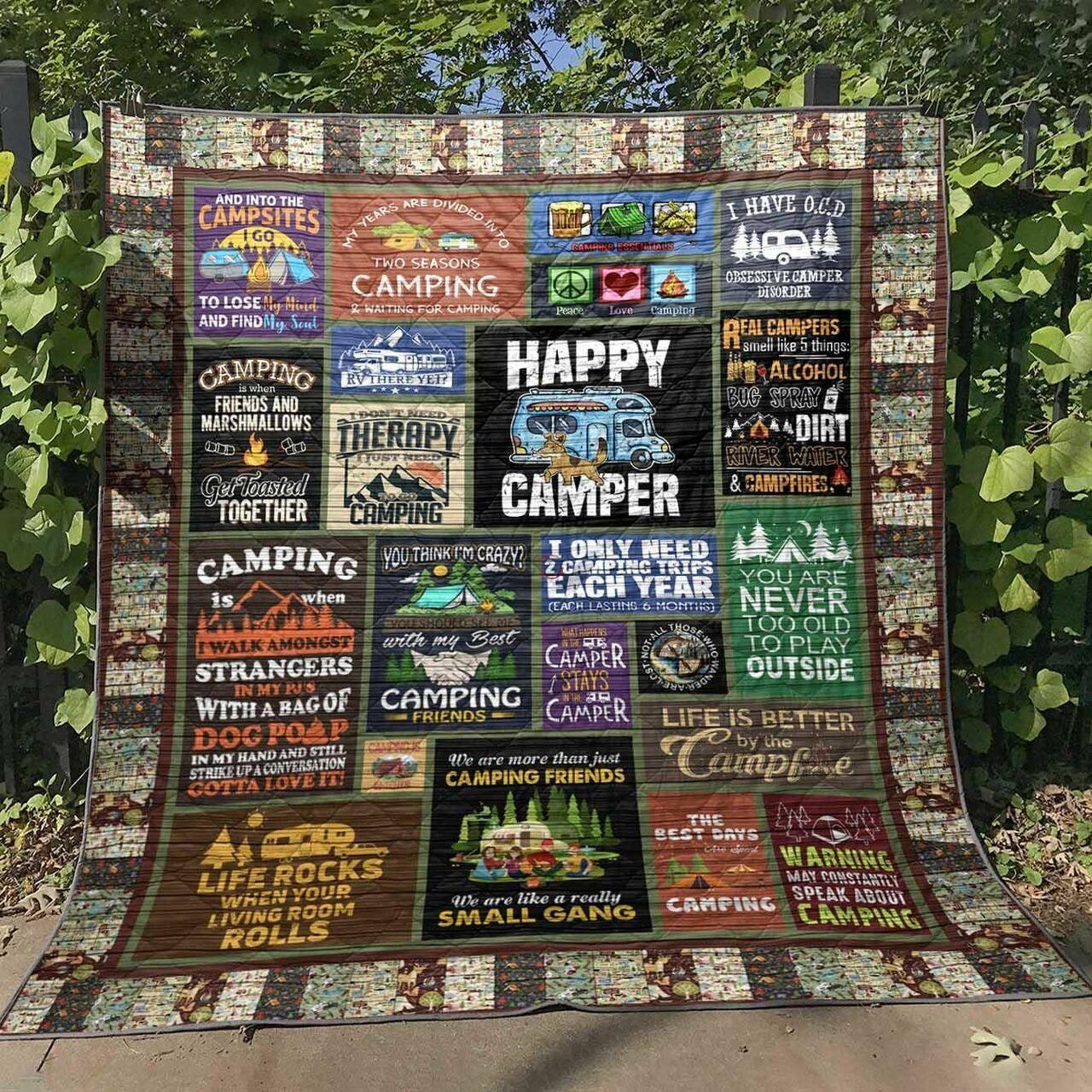 Camping Life Rocks When Your Living Room Rolls Quilt Blanket Great Customized Blanket Gifts For Birthday Christmas Thanksgiving and Home Decor