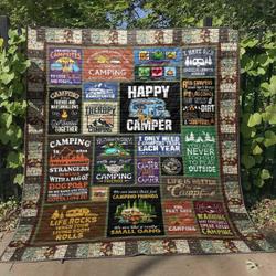 Camping Life Rocks When Your Living Room Rolls Quilt Blanket Great Customized Blanket Gifts For Birthday Christmas Thanksgiving and Home Decor