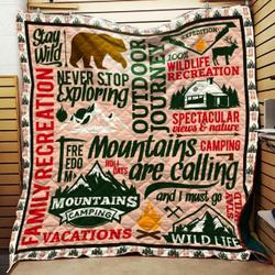 Camping Moutain Blanket Th1707 Quilt and Home Decor
