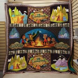 Camping Night Quilt V7 and Home Decor
