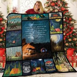 Camping Rules BN 3D Customized Quilt and Home Decor
