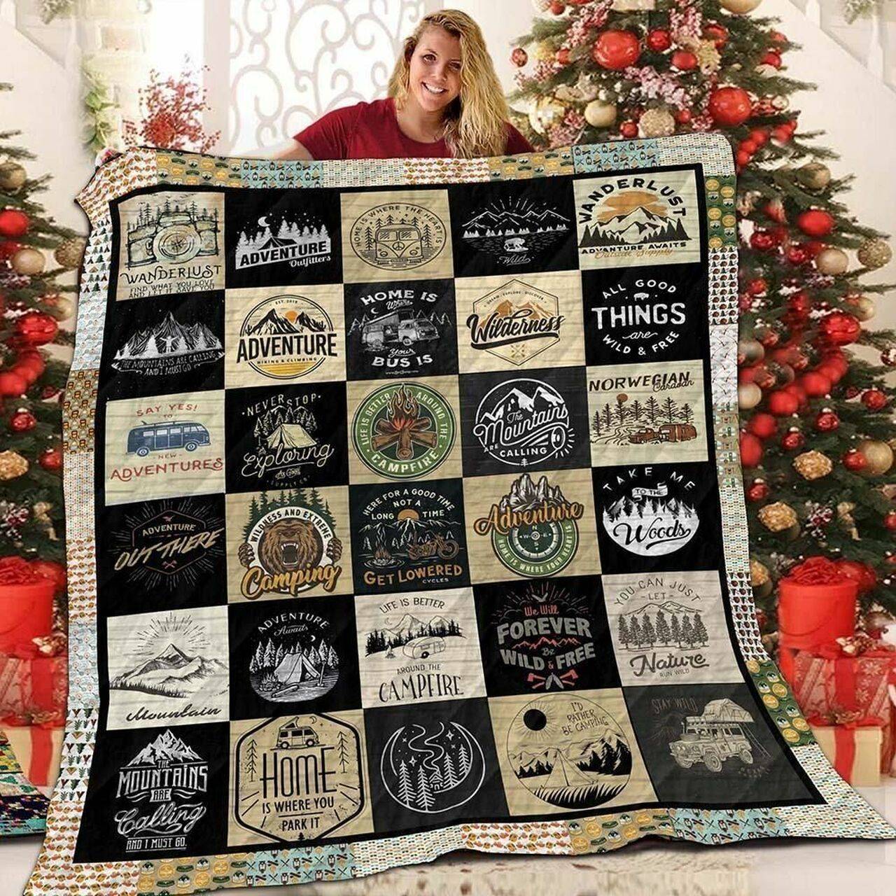 Camping Square BCV1 3D Customized Quilt and Home Decor