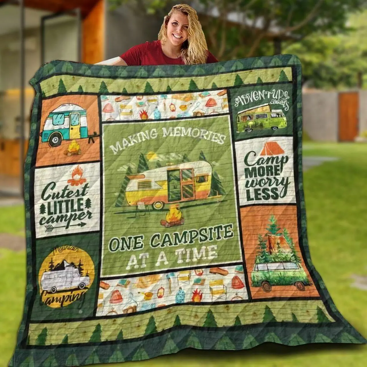 Camping The Universe 3D Customized Quilt and Home Decor