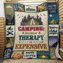 Camping Therapy 3D Customized Quilt V1 BH and Home Decor