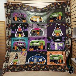 Camping Vans Halloween Blanket Th1909 Quilt and Home Decor