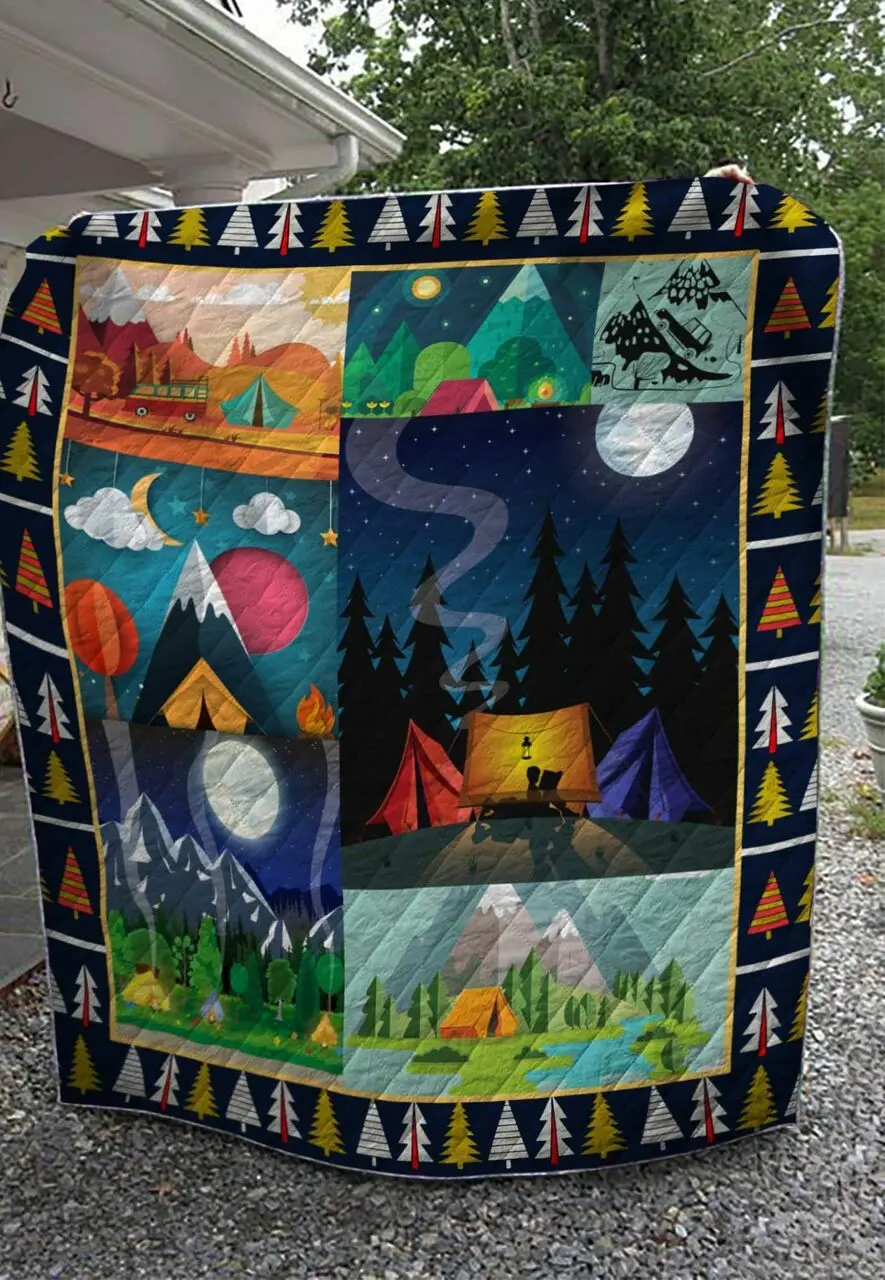 Camping With Friends Bl Quilt Blanket Dhc0201201309Td and Home Decor