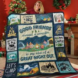 Camping With Good Friends 3D Customized Quilt and Home Decor