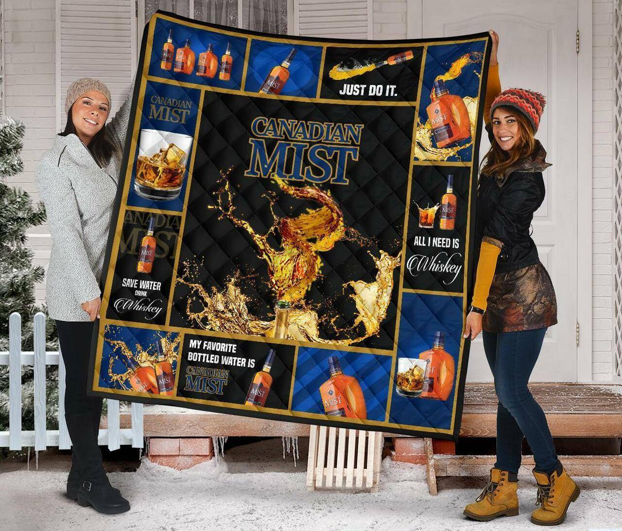Canadian Mist All I Need Is Whisky Gift Idea Quilt and Home Decor