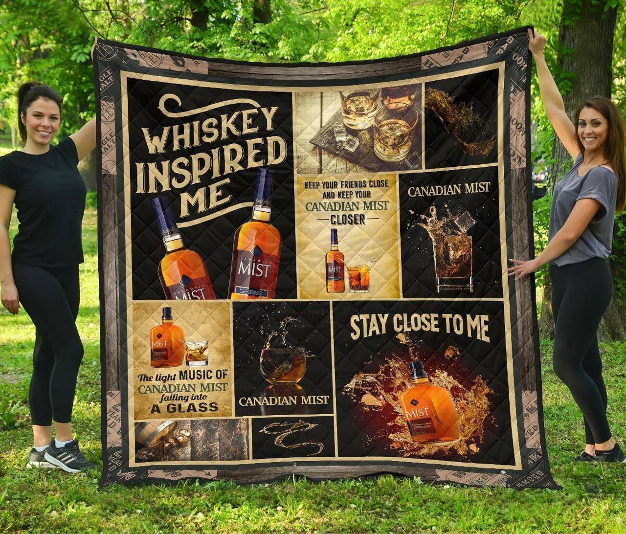 Canadian Mist Whiskey Inspired Me Funny Gift Idea Quilt and Home Decor