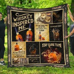 Canadian Mist Whiskey Inspired Me Funny Gift Idea Quilt and Home Decor