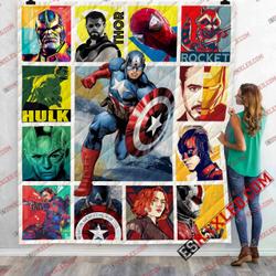 Captain America With Avenger Team Marvel Infinity War End Game 3D Customized Quilt Blanket and Home Decor