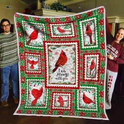 Cardinal Xmas Cl11110080Mdq Quilt Blanket and Home Decor