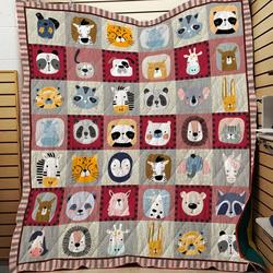 Cartoon Animals Quilt For Mammals Lovers In Daily Life and Home Decor