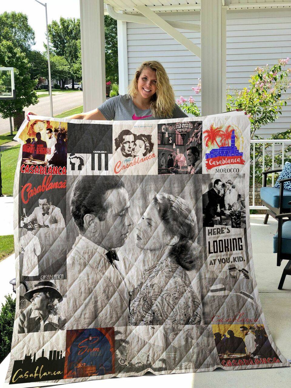 Casablanca Poster Quilt Blanket and Home Decor