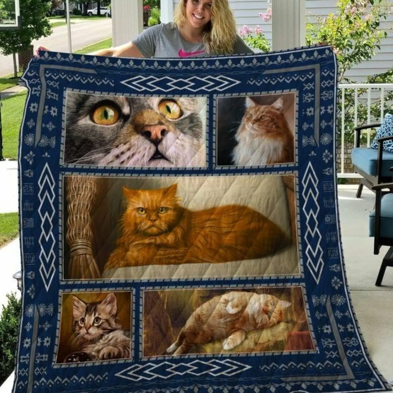 Cat 77 Quicat009 3D Personalized Customized Quilt Blanket 14 and Home Decor