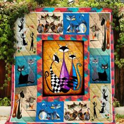 Cat Abstract Quilt Blanket  Quilt and Home Decor