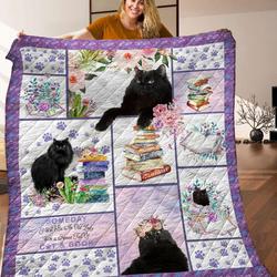 Cat And Book Quilt Blanket C9B280212MI and Home Decor
