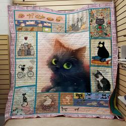 Cat Bike Quilt and Home Decor