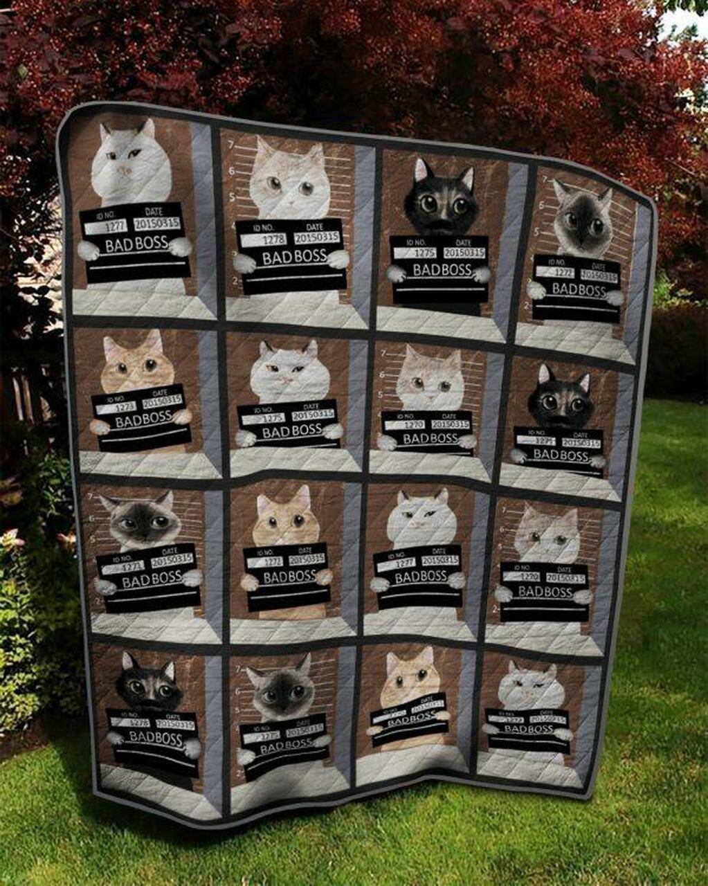 Cat Criminal Quilt Blanket Quilt and Home Decor