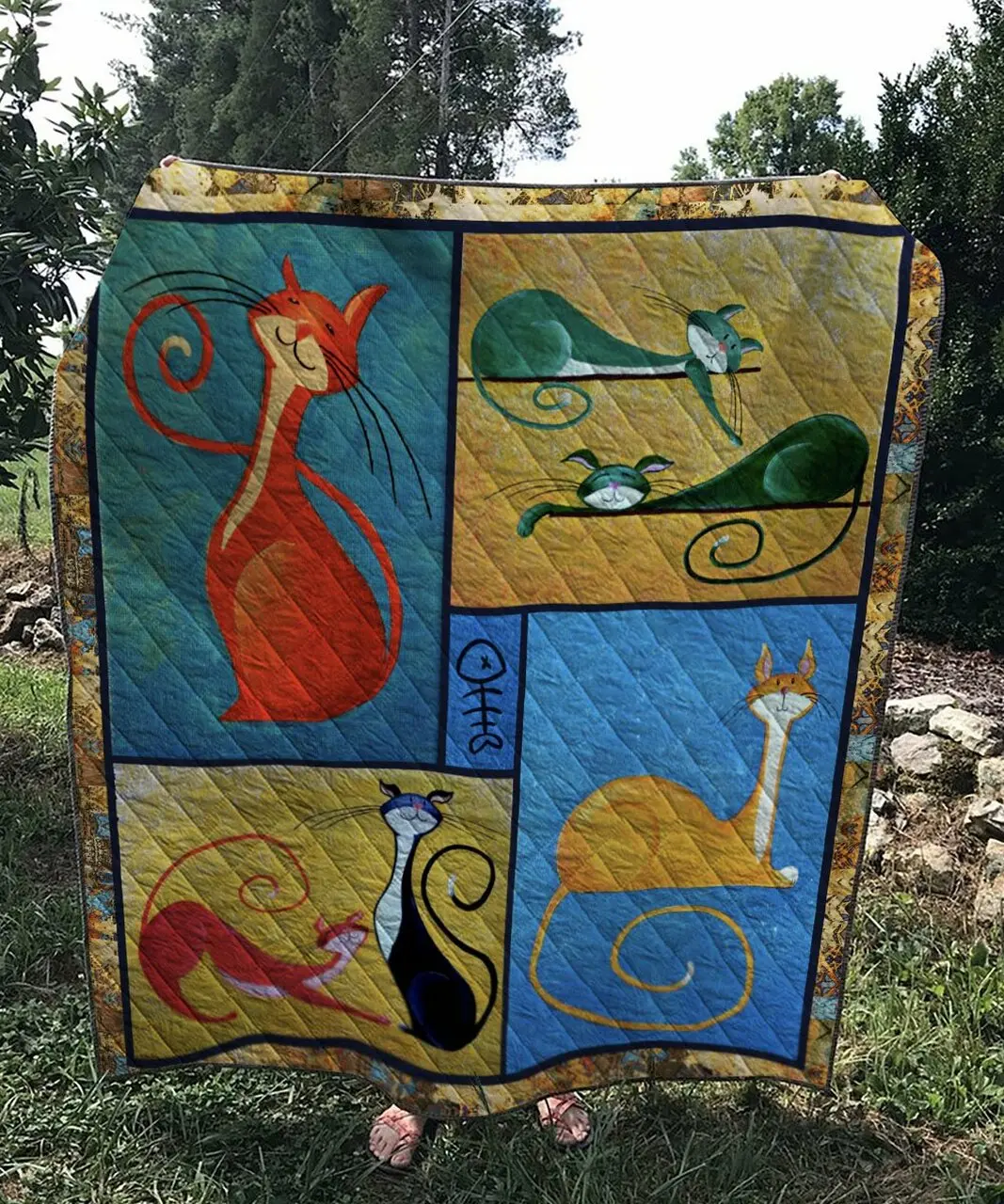 Cat Cute Quilt and Home Decor