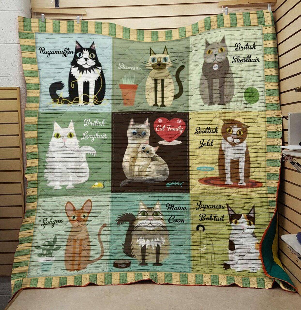 Cat Family Quilt and Home Decor