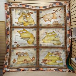 Cat Goes Fishing Quilt and Home Decor