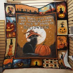Cat Halloween Quilt Blanket ABC07111482 and Home Decor