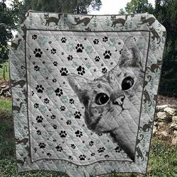 Cat Love Quilt and Home Decor