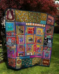 Cat Motifs Quilt Blanket  Quilt and Home Decor