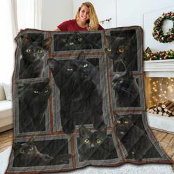Cat MT Black V2 3D Customized Quilt and Home Decor