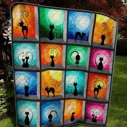 Cat Multi Color Quilt Blanket  Quilt and Home Decor