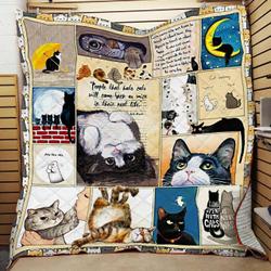 Cat People That Hate Cats Will Come Back As Mice In Their Next Life Quilt Blanket Great Customized Blanket Gifts For Birthday Christmas Thanksgiving and Home Decor