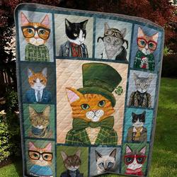 Cat The Irish Dandy Quilt Blanket Dhc04012011Dd and Home Decor