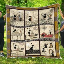 Cat Vintage Quilt Blanket and Home Decor
