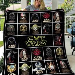 Cat Wars Blanket Th1607 Quilt and Home Decor