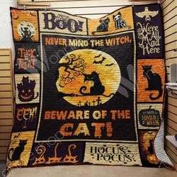 Cat Witch Halloween Ee Quilt Inkpan and Home Decor