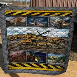Caterpillars Heavy Equipment Like Personalized Name Quilt Liemx Fuct2409 and Home Decor