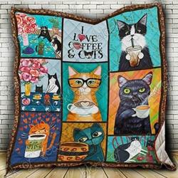 Cats And Coffee Cl18100154Mdq Quilt Blanket and Home Decor