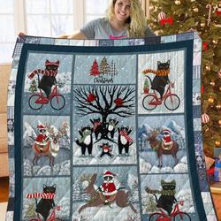Cats Christmas Quilt Blanket A137 and Home Decor
