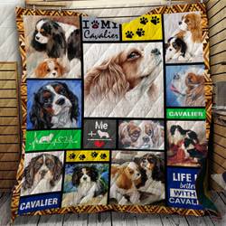 Cavalier Dogs Quilt Blanket A174 and Home Decor