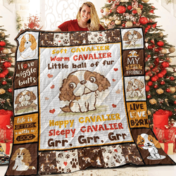 Cavalier Spaniel 3D Customized Quilt and Home Decor