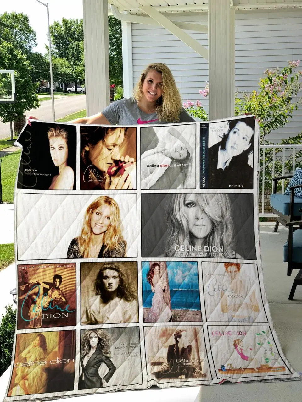 Céline Dion Quilt Blanket For Fans New and Home Decor