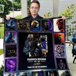 Chadwick Boseman Thank You For The Memories Quilt Blanket and Home Decor