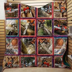 Chainsaw Best Friends Of Logger Blanket Th1707 Quilt and Home Decor