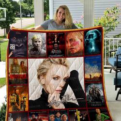 Charlize Theron Quilt Blanket 01 and Home Decor